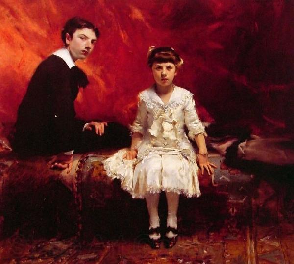 John Singer Sargent Portrait of edouard and Marie-Louise Pailleron, edouard Pailleron children Norge oil painting art